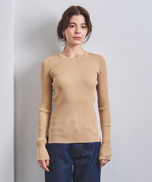 AURALEE（オーラリー）の「＜AURALEE（オーラリー）＞リブ ロングスリーブ ニット ■■■（ニット/セーター・レディース・オレンジ/ベージュ・0/1）」の3枚目の写真