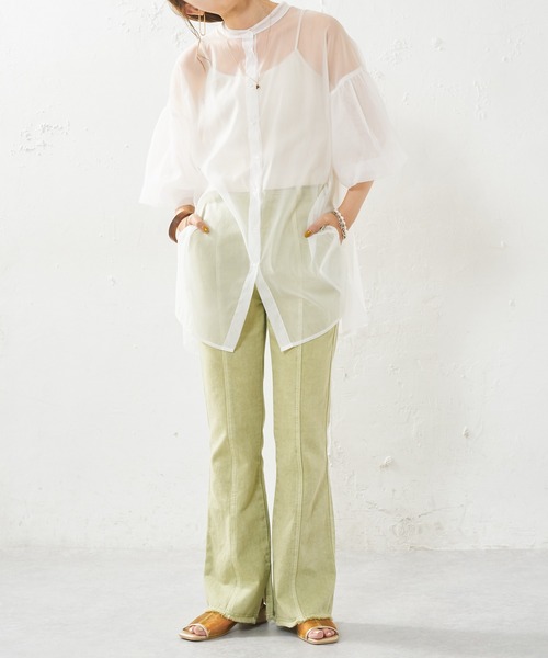 DISCOAT（ディスコート）の「【ZOZO限定】オーガンジーバックギャザーブラウス（シャツ/ブラウス・レディース・ホワイト/ブラック/グレー・FREE）」の8枚目の写真