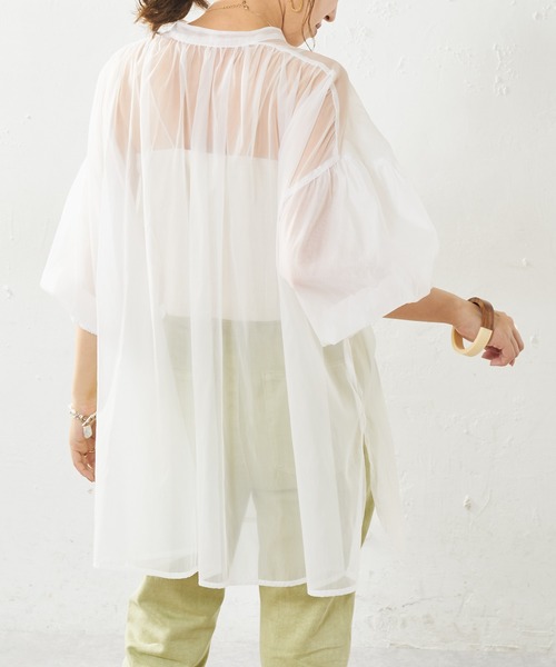 DISCOAT（ディスコート）の「【ZOZO限定】オーガンジーバックギャザーブラウス（シャツ/ブラウス・レディース・ホワイト/ブラック/グレー・FREE）」の14枚目の写真