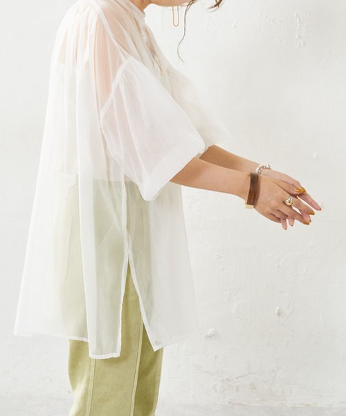 DISCOAT（ディスコート）の「【ZOZO限定】オーガンジーバックギャザーブラウス（シャツ/ブラウス・レディース・ホワイト/ブラック/グレー・FREE）」の19枚目の写真