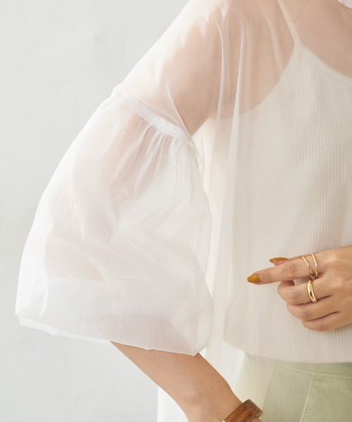 DISCOAT（ディスコート）の「【ZOZO限定】オーガンジーバックギャザーブラウス（シャツ/ブラウス・レディース・ホワイト/ブラック/グレー・FREE）」の12枚目の写真