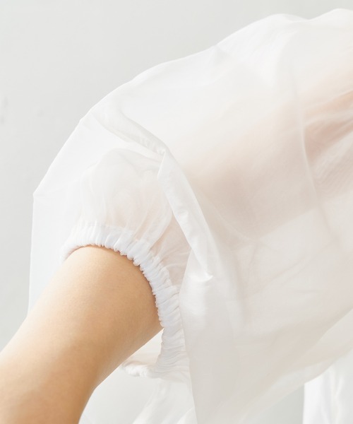 DISCOAT（ディスコート）の「【ZOZO限定】オーガンジーバックギャザーブラウス（シャツ/ブラウス・レディース・ホワイト/ブラック/グレー・FREE）」の9枚目の写真