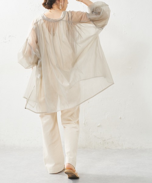 DISCOAT（ディスコート）の「【ZOZO限定】オーガンジーバックギャザーブラウス（シャツ/ブラウス・レディース・ホワイト/ブラック/グレー・FREE）」の20枚目の写真