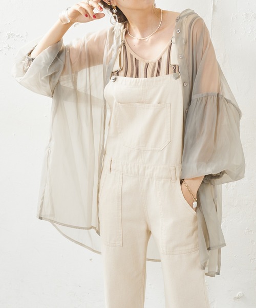 DISCOAT（ディスコート）の「【ZOZO限定】オーガンジーバックギャザーブラウス（シャツ/ブラウス・レディース・ホワイト/ブラック/グレー・FREE）」の7枚目の写真