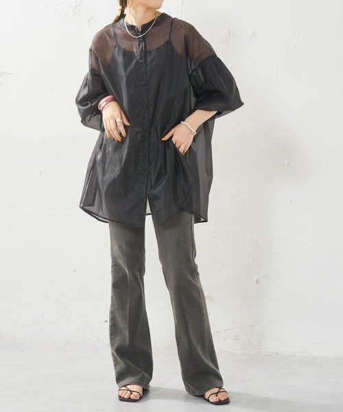 DISCOAT（ディスコート）の「【ZOZO限定】オーガンジーバックギャザーブラウス（シャツ/ブラウス・レディース・ホワイト/ブラック/グレー・FREE）」の13枚目の写真