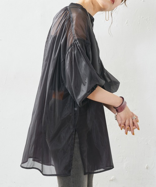 DISCOAT（ディスコート）の「【ZOZO限定】オーガンジーバックギャザーブラウス（シャツ/ブラウス・レディース・ホワイト/ブラック/グレー・FREE）」の21枚目の写真