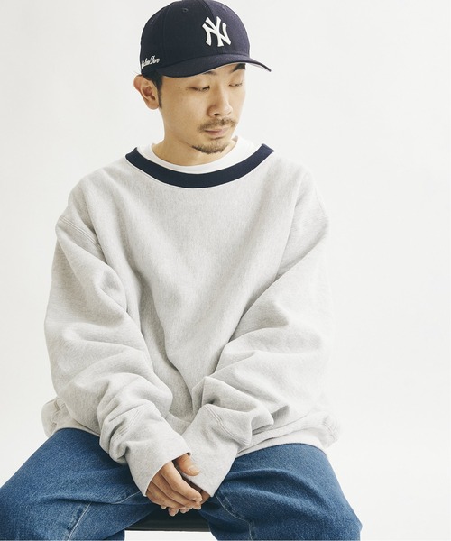 CAMBER（キャンバー）の「【CAMBER×JOURNAL STANDARD】別注 CROSS KNIT DOUBLE NECK スウェット（スウェット・メンズ・ネイビー/ブルー/グリーン/グレー・XX-LARGE/LARGE/X-LARGE）」の5枚目の写真