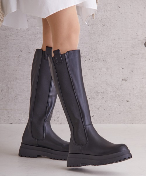 Shoes in Closet（シューズインクローゼット）の「【Shoes in Closet ＋ (プラス)】ボリューム  トラックソール 厚底 ロング丈 ブーツ 2674（ブーツ・レディース・ブラック・LL/S/M/L）」の11枚目の写真