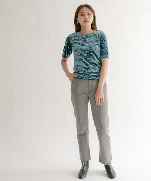 KBF（ケイビーエフ）の「コンパクトベロアTシャツ（Tシャツ/カットソー・レディース・ダークブラウン/ベージュ系その他/ブルー系その他・ONE）」の18枚目の写真