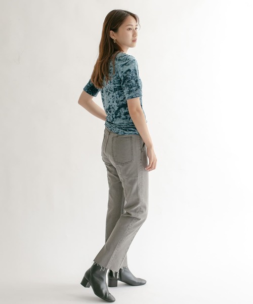 KBF（ケイビーエフ）の「コンパクトベロアTシャツ（Tシャツ/カットソー・レディース・ダークブラウン/ベージュ系その他/ブルー系その他・ONE）」の9枚目の写真