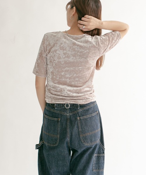 KBF（ケイビーエフ）の「コンパクトベロアTシャツ（Tシャツ/カットソー・レディース・ダークブラウン/ベージュ系その他/ブルー系その他・ONE）」の6枚目の写真