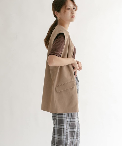 KBF（ケイビーエフ）の「コンパクトベロアTシャツ（Tシャツ/カットソー・レディース・ダークブラウン/ベージュ系その他/ブルー系その他・ONE）」の16枚目の写真