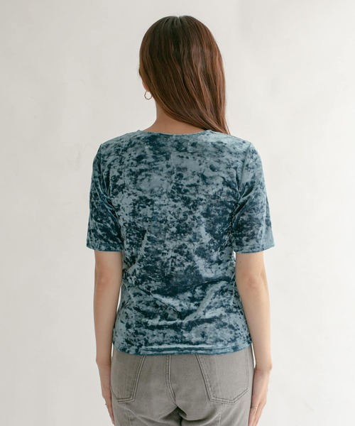 KBF（ケイビーエフ）の「コンパクトベロアTシャツ（Tシャツ/カットソー・レディース・ダークブラウン/ベージュ系その他/ブルー系その他・ONE）」の7枚目の写真