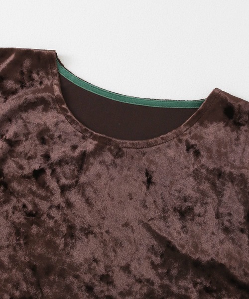 KBF（ケイビーエフ）の「コンパクトベロアTシャツ（Tシャツ/カットソー・レディース・ダークブラウン/ベージュ系その他/ブルー系その他・ONE）」の8枚目の写真