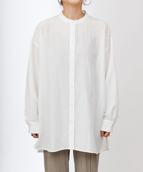 COLONY 2139（コロニートゥーワンスリーナイン）の「エステルワッシャーバンドカラー長袖シャツ（シャツ/ブラウス・レディース・グレー/モカ/オフホワイト・LARGE/MEDIUM）」の20枚目の写真