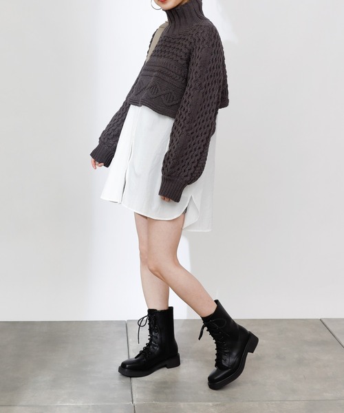 COLONY 2139（コロニートゥーワンスリーナイン）の「エステルワッシャーバンドカラー長袖シャツ（シャツ/ブラウス・レディース・グレー/モカ/オフホワイト・LARGE/MEDIUM）」の13枚目の写真