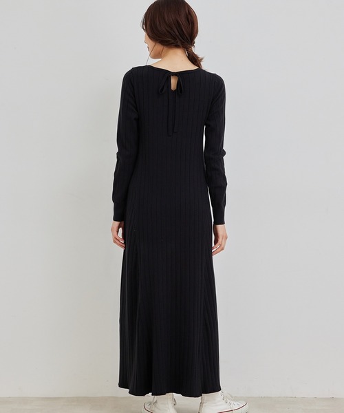 ROPE' PICNIC(ロペピクニック)の「【TRUE COTTON】ニットワンピース(ワンピース・レディース・ブラック/ライトグレー/イエロー・38)」の6枚目の写真