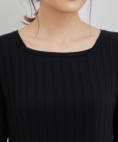 ROPE' PICNIC(ロペピクニック)の「【TRUE COTTON】ニットワンピース(ワンピース・レディース・ブラック/ライトグレー/イエロー・38)」の10枚目の写真