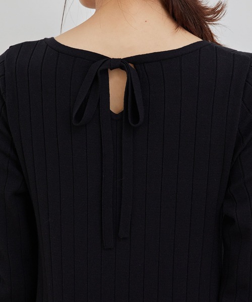 ROPE' PICNIC(ロペピクニック)の「【TRUE COTTON】ニットワンピース(ワンピース・レディース・ブラック/ライトグレー/イエロー・38)」の4枚目の写真