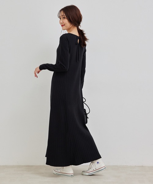 ROPE' PICNIC(ロペピクニック)の「【TRUE COTTON】ニットワンピース(ワンピース・レディース・ブラック/ライトグレー/イエロー・38)」の11枚目の写真