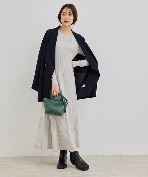 ROPE' PICNIC(ロペピクニック)の「【TRUE COTTON】ニットワンピース(ワンピース・レディース・ブラック/ライトグレー/イエロー・38)」の14枚目の写真