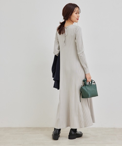 ROPE' PICNIC(ロペピクニック)の「【TRUE COTTON】ニットワンピース(ワンピース・レディース・ブラック/ライトグレー/イエロー・38)」の16枚目の写真