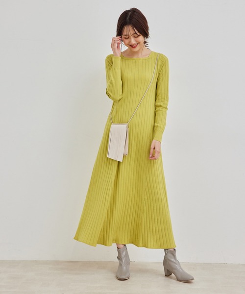 ROPE' PICNIC(ロペピクニック)の「【TRUE COTTON】ニットワンピース(ワンピース・レディース・ブラック/ライトグレー/イエロー・38)」の18枚目の写真