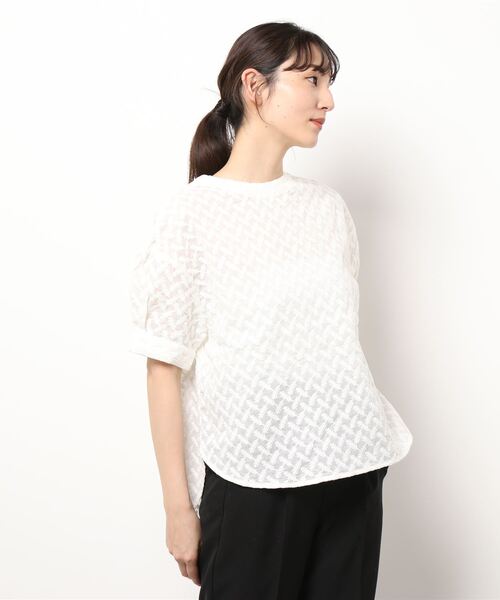 Lugnoncure（ルノンキュール）の「オーバーレースブラウス（シャツ/ブラウス・レディース・ブラック/ボルドー/オフホワイト・ﾌﾘ-）」の6枚目の写真