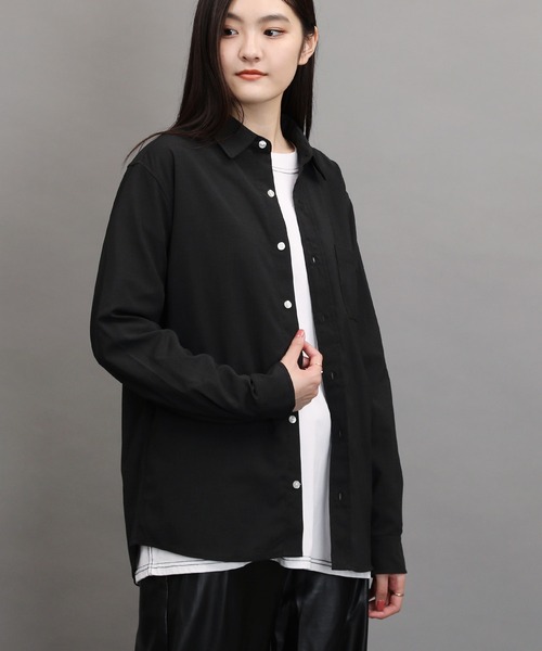 air tokyo sellection(エアートウキョウセレクション)の「ポリラミー レギュラーカラー シャツ(シャツ/ブラウス・メンズ・ホワイト/ブラック/ベージュ/ネイビー/カーキ・MEDIUM/LARGE/X-LARGE)」の2枚目の写真