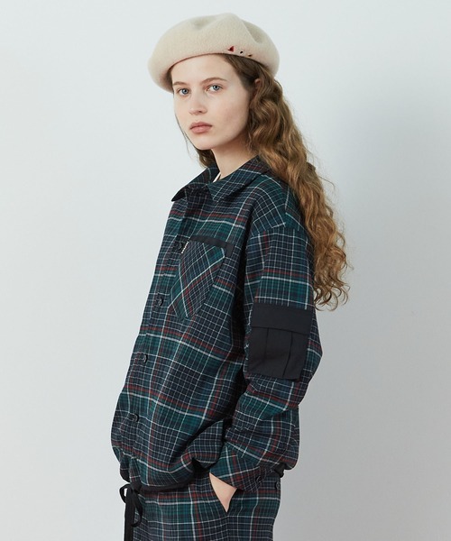 FRAPBOIS（フラボア）の「T/Rチェック ブルゾン（ブルゾン・レディース・グリーン/ブラウン・2/1/3）」の5枚目の写真