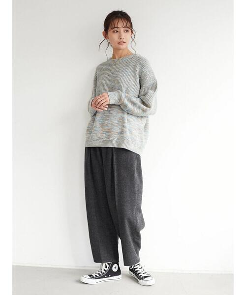 CRAFT STANDARD BOUTIQUE（クラフトスタンダードブティック）の「センタープレスコクーンパンツ　＊（スラックス・レディース・チャコールグレー/ブラウン・FREE）」の7枚目の写真