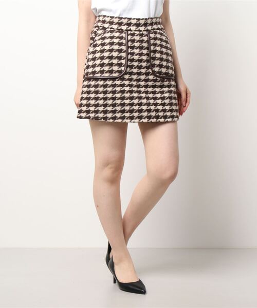 ANDGEEBEE（アンジービー）の「千鳥ミニスカート（スカート・レディース・ブラウン/ブラック・MEDIUM）」の19枚目の写真