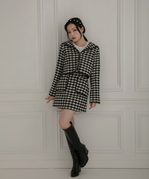 ANDGEEBEE（アンジービー）の「千鳥ミニスカート（スカート・レディース・ブラウン/ブラック・MEDIUM）」の9枚目の写真