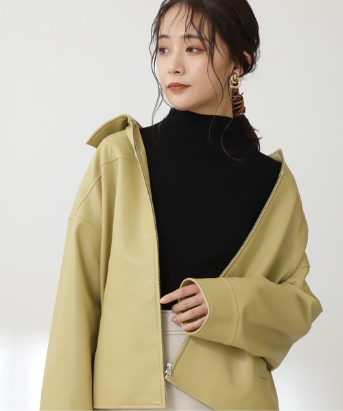 N.（N. Natural Beauty Basic）（エヌエヌナチュラルビューティーベーシック）の「フェイクレザーコーチブルゾン（ブルゾン・レディース・ブラック/ブラウン/イエロー・MEDIUM）」の17枚目の写真