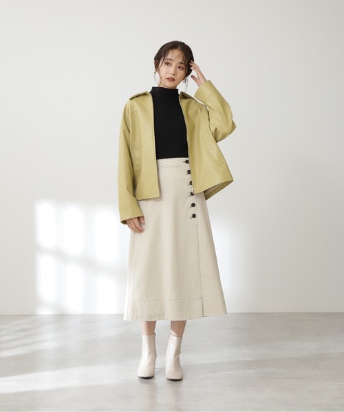 N.（N. Natural Beauty Basic）（エヌエヌナチュラルビューティーベーシック）の「フェイクレザーコーチブルゾン（ブルゾン・レディース・ブラック/ブラウン/イエロー・MEDIUM）」の19枚目の写真