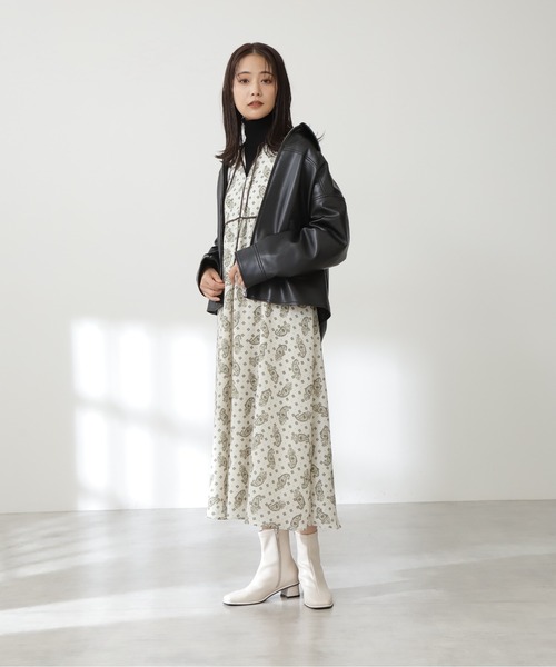 N.（N. Natural Beauty Basic）（エヌエヌナチュラルビューティーベーシック）の「フェイクレザーコーチブルゾン（ブルゾン・レディース・ブラック/ブラウン/イエロー・MEDIUM）」の9枚目の写真