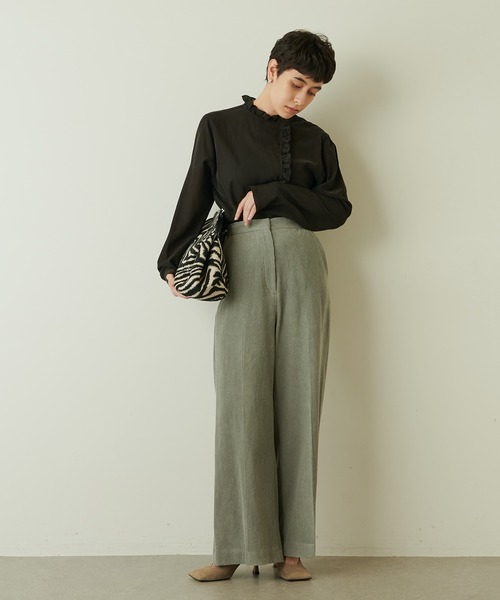 Whim Gazette(ウィムガゼット)の「コールワイドパンツ(その他パンツ・レディース・グリーン/オフホワイト・38/36)」の11枚目の写真