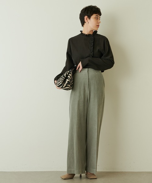 Whim Gazette(ウィムガゼット)の「コールワイドパンツ(その他パンツ・レディース・グリーン/オフホワイト・38/36)」の10枚目の写真