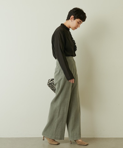 Whim Gazette(ウィムガゼット)の「コールワイドパンツ(その他パンツ・レディース・グリーン/オフホワイト・38/36)」の5枚目の写真