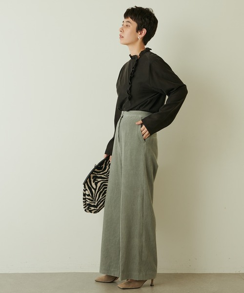 Whim Gazette(ウィムガゼット)の「コールワイドパンツ(その他パンツ・レディース・グリーン/オフホワイト・38/36)」の8枚目の写真