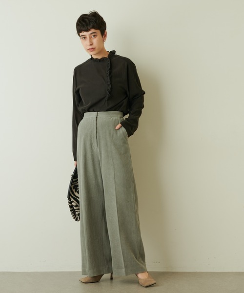 Whim Gazette(ウィムガゼット)の「コールワイドパンツ(その他パンツ・レディース・グリーン/オフホワイト・38/36)」の9枚目の写真