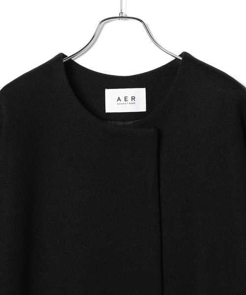 ADAM ET ROPE'（アダムエロペ）の「【アウトレット店舗・WEB限定】ジャージーメルトンコート（その他アウター・レディース・ブラック/ベージュ系その他/カーキ・FREE）」の21枚目の写真