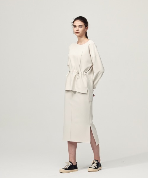 ACUD（アクド）の「【ACUD 】コンフォートマーメイドバンディングスカート / Comfort Mermaid Bending Skirt（スカート・レディース・ブラック/オフホワイト/オリーブ・SMALL/MEDIUM）」の2枚目の写真