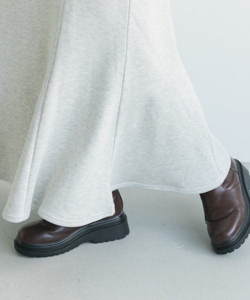 Kastane（カスタネ）の「【SETUP対応】カラーMIXスウェットスカート（スカート・レディース・モカ/サックスブルー/ライトグレー/グリーン・FREE）」の7枚目の写真