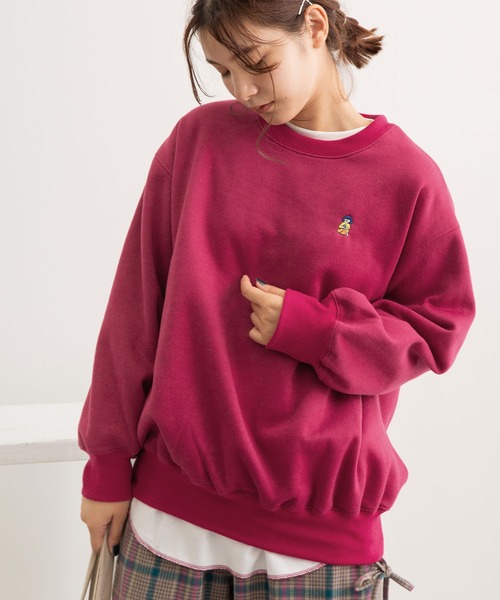 POU DOU DOU（プードゥドゥ）の「裏起毛裏毛ワイドトレーナー（Tシャツ/カットソー・レディース・ネイビー/アイボリー/ブルー/ピンク・3）」の4枚目の写真