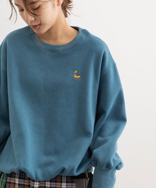 POU DOU DOU（プードゥドゥ）の「裏起毛裏毛ワイドトレーナー（Tシャツ/カットソー・レディース・ネイビー/アイボリー/ブルー/ピンク・3）」の3枚目の写真