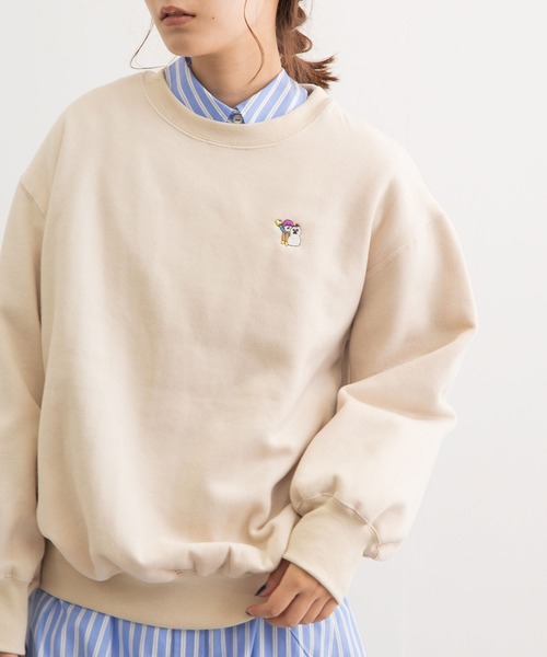 POU DOU DOU（プードゥドゥ）の「裏起毛裏毛ワイドトレーナー（Tシャツ/カットソー・レディース・ネイビー/アイボリー/ブルー/ピンク・3）」の14枚目の写真