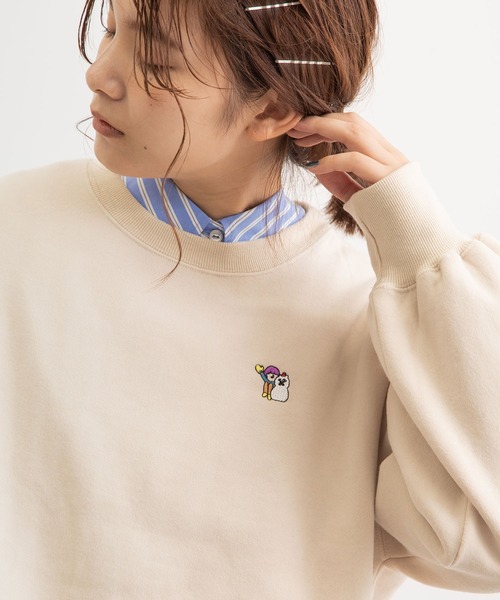 POU DOU DOU（プードゥドゥ）の「裏起毛裏毛ワイドトレーナー（Tシャツ/カットソー・レディース・ネイビー/アイボリー/ブルー/ピンク・3）」の19枚目の写真