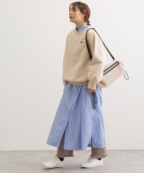 POU DOU DOU（プードゥドゥ）の「裏起毛裏毛ワイドトレーナー（Tシャツ/カットソー・レディース・ネイビー/アイボリー/ブルー/ピンク・3）」の10枚目の写真