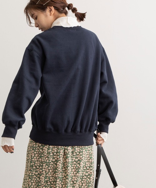 POU DOU DOU（プードゥドゥ）の「裏起毛裏毛ワイドトレーナー（Tシャツ/カットソー・レディース・ネイビー/アイボリー/ブルー/ピンク・3）」の6枚目の写真